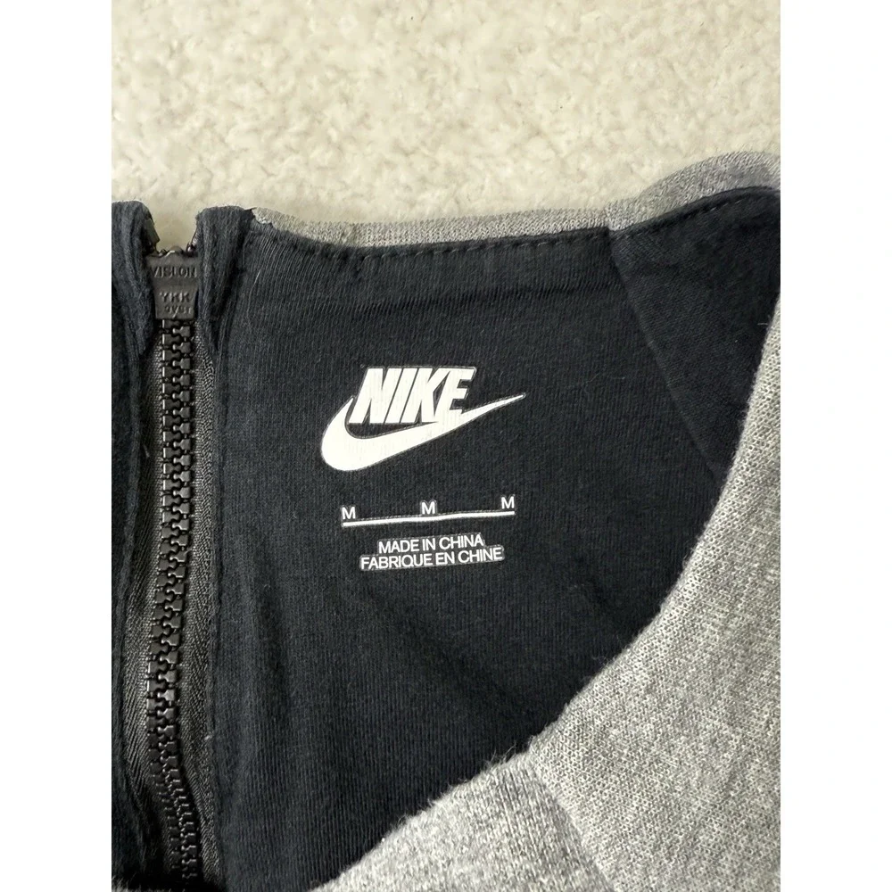 Nike Tech Fleece Dress Womens M Gray Short Sleeve Sweatshirt‎ Tunic 746918-091